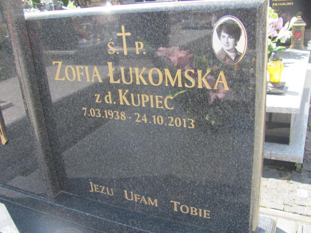 Zofia Łukomska 1938 Proszowice - Grobonet - Wyszukiwarka osób pochowanych