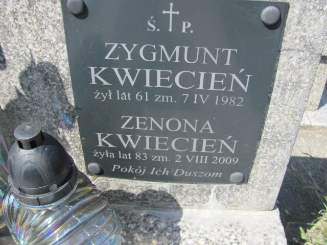 Zenona Kwiecień Proszowice - Grobonet - Wyszukiwarka osób pochowanych