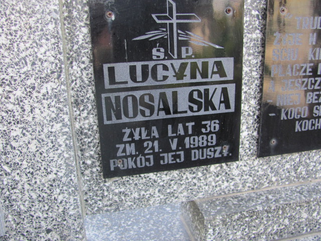 Lucyna Nosalska 1952 Proszowice - Grobonet - Wyszukiwarka osób pochowanych