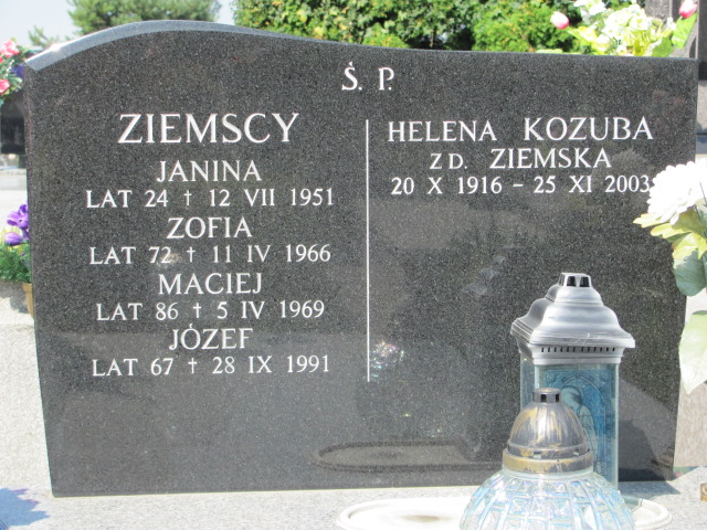 Maciej Ziemski Proszowice - Grobonet - Wyszukiwarka osób pochowanych