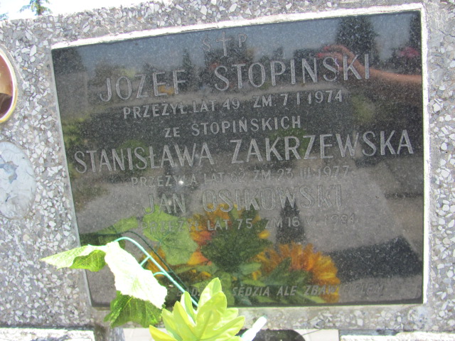 Józef Stopiński Proszowice - Grobonet - Wyszukiwarka osób pochowanych
