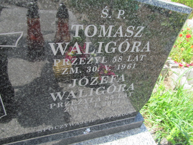 Józefa Waligóra 1918 Proszowice - Grobonet - Wyszukiwarka osób pochowanych