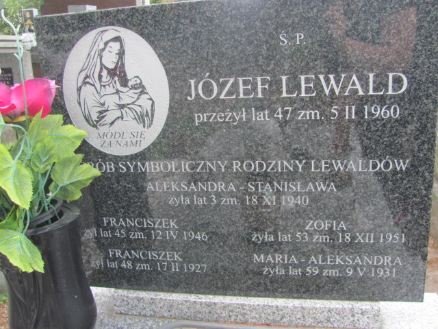 Franciszek Lewald Proszowice - Grobonet - Wyszukiwarka osób pochowanych