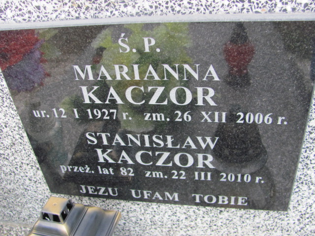 Marianna Kaczor 1927 Proszowice - Grobonet - Wyszukiwarka osób pochowanych